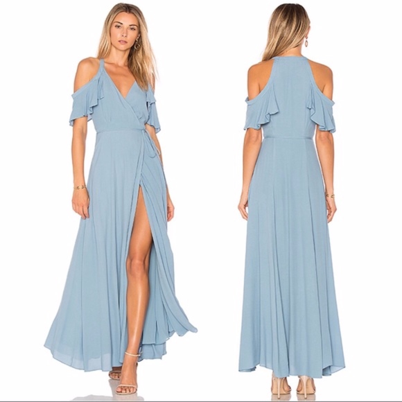 Privacy Please Dresses & Skirts - Privacy Please Cold-Shoulder Flutter Strap Gown